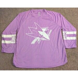 NHL San Jose Sharks Hockey Fights Cancer SGA Promotional Jersey Men's M